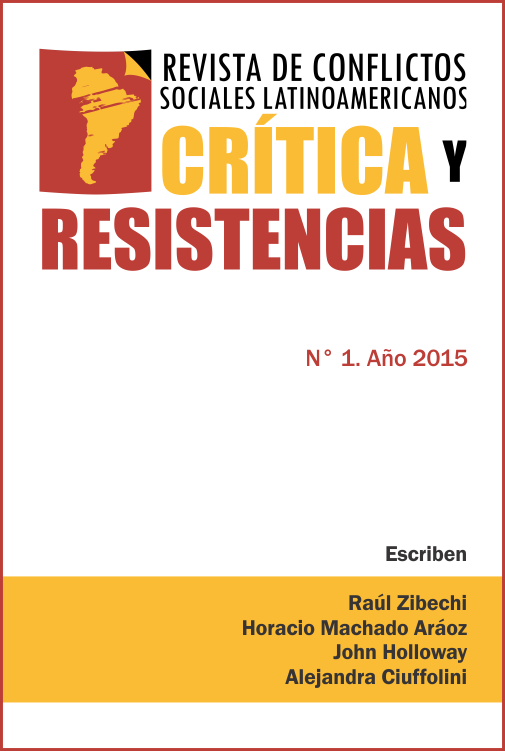 Portada de Revista Crítica y Resistencias Nº 1 (2015)