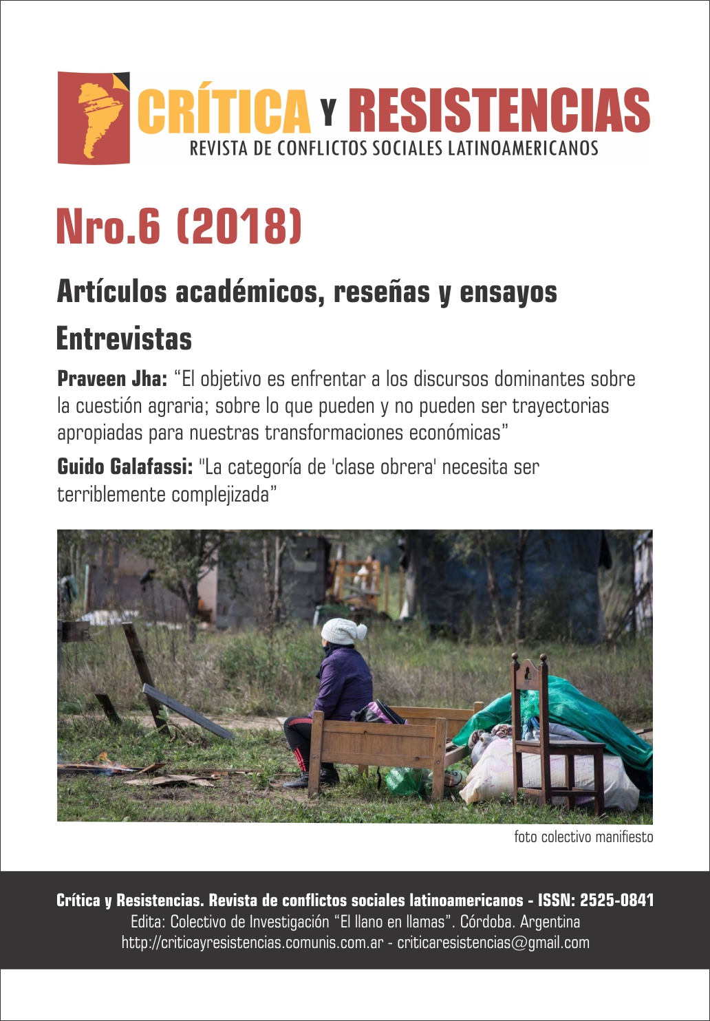 Portada de Revista Crítica y Resistencias Nº 6 (2018)